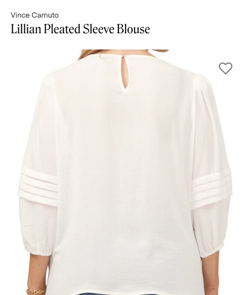 Vince Camuto pleated sleeve blouse - Picture 2 of 7